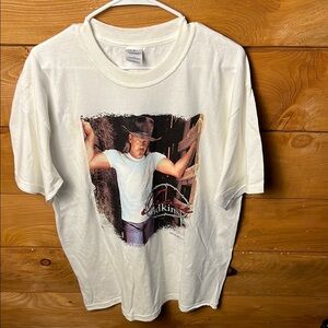 Trace Adkins 2005 Tour T-shirt men's Lg American Country‎ Music USA Cowboy white